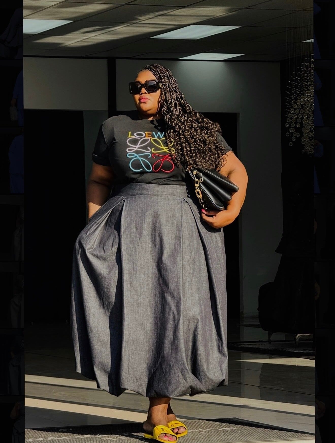 Denim baloon skirt