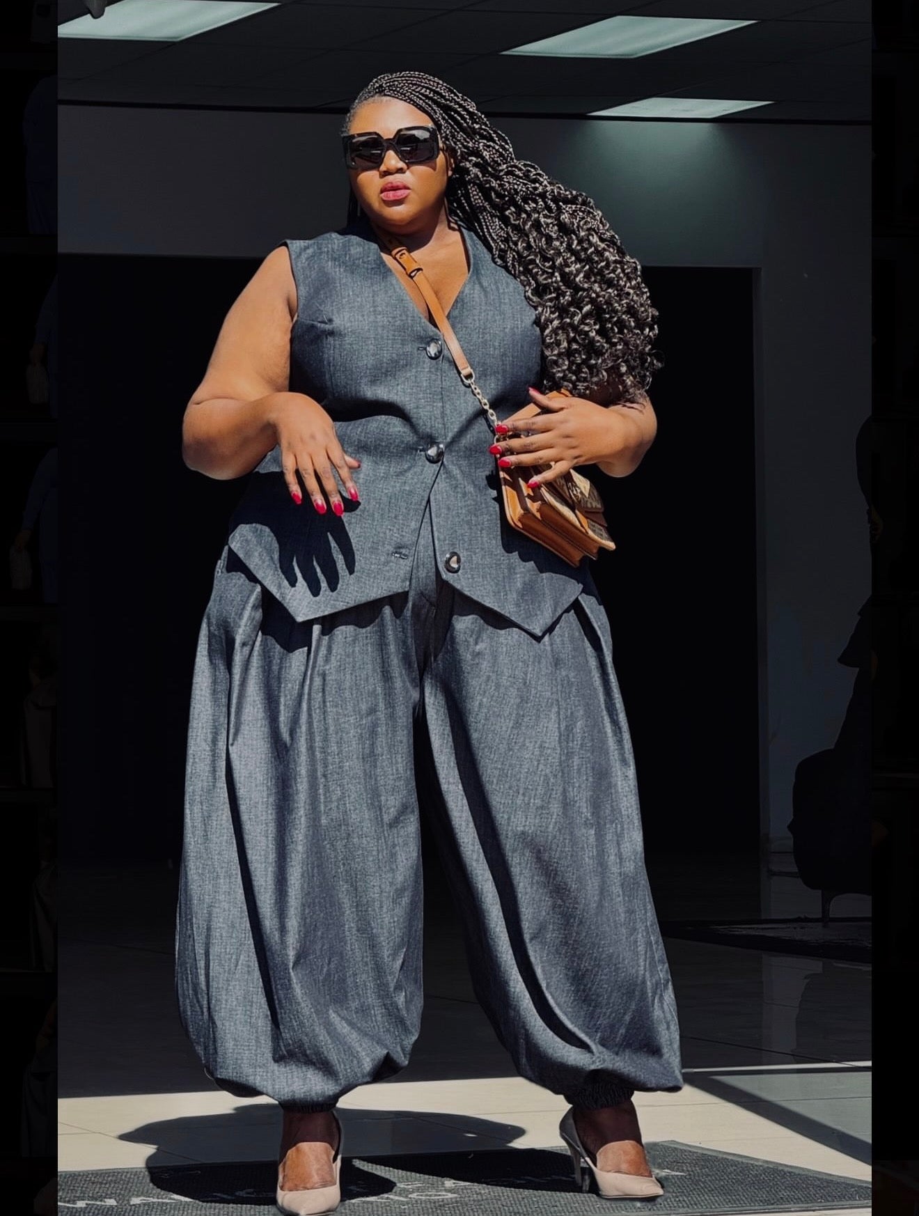 Lihle denim baloon set